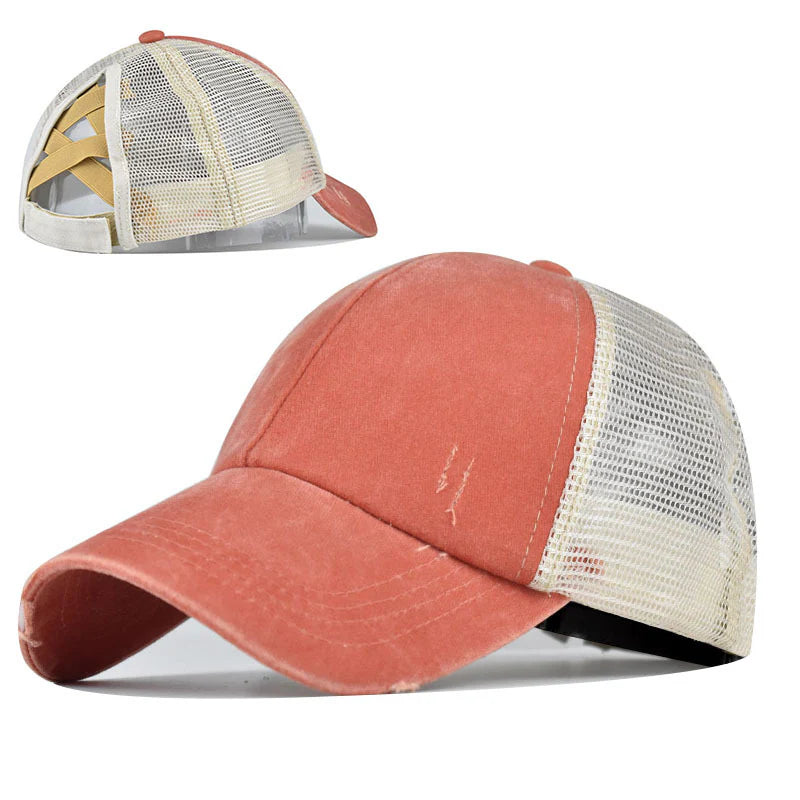 Cotton Ponytail Baseball Cap