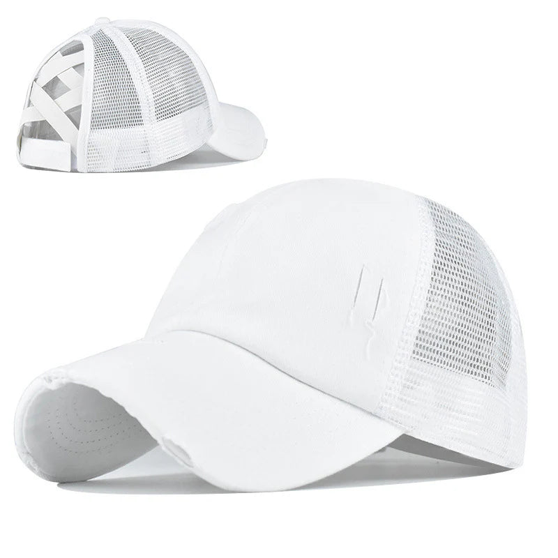 Cotton Ponytail Baseball Cap