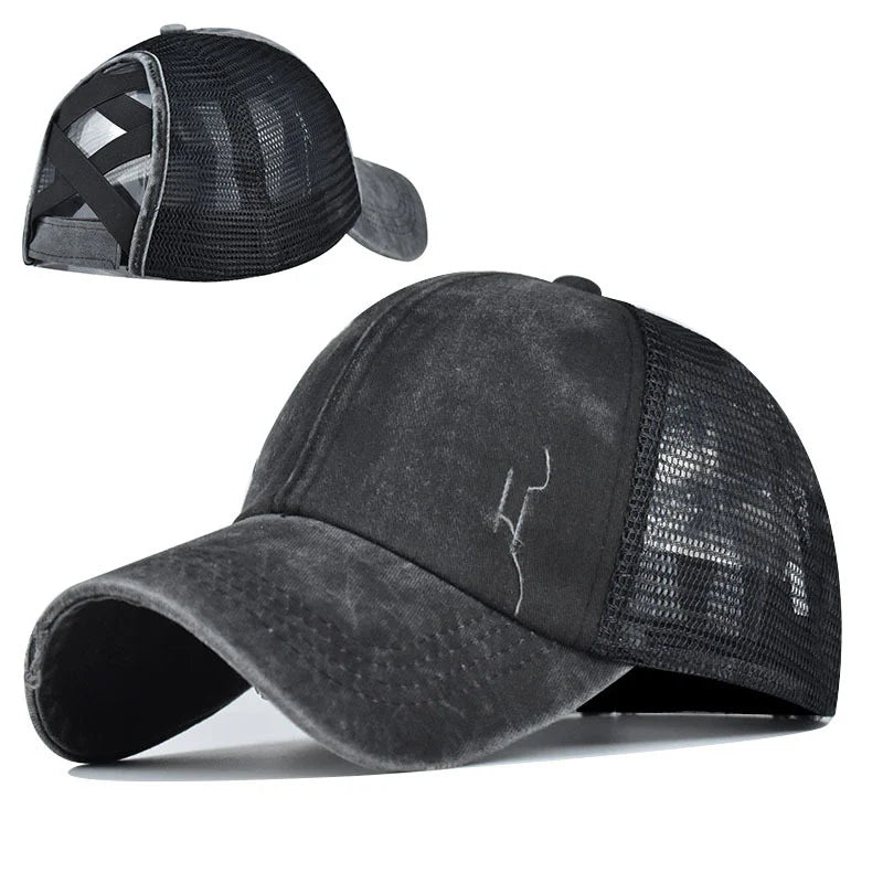 Cotton Ponytail Baseball Cap