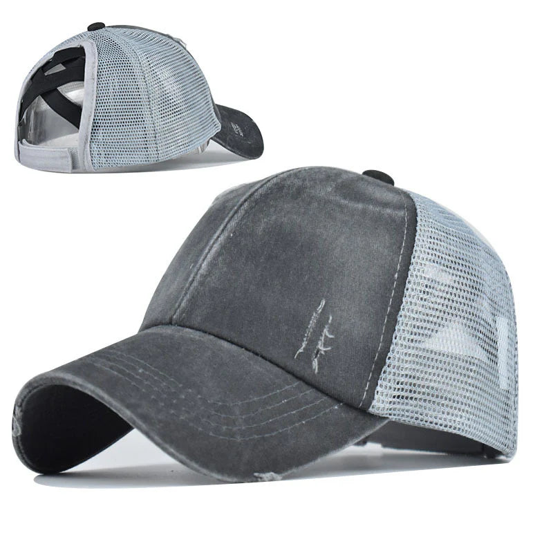 Cotton Ponytail Baseball Cap