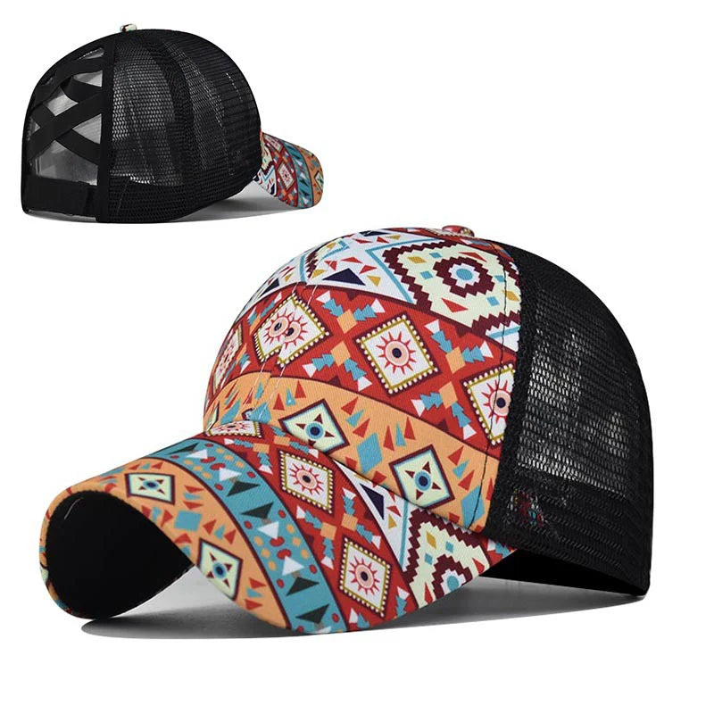 Cotton Aztec Printed Baseball Caps