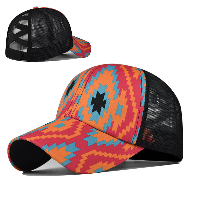 Cotton Aztec Printed Baseball Caps