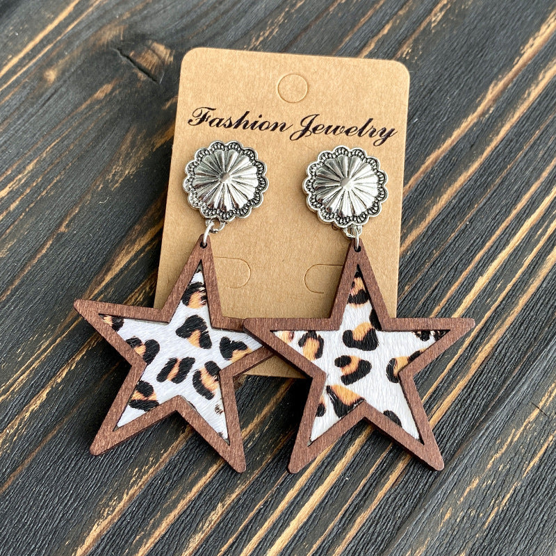 Western style Five-pointed Star Earrings