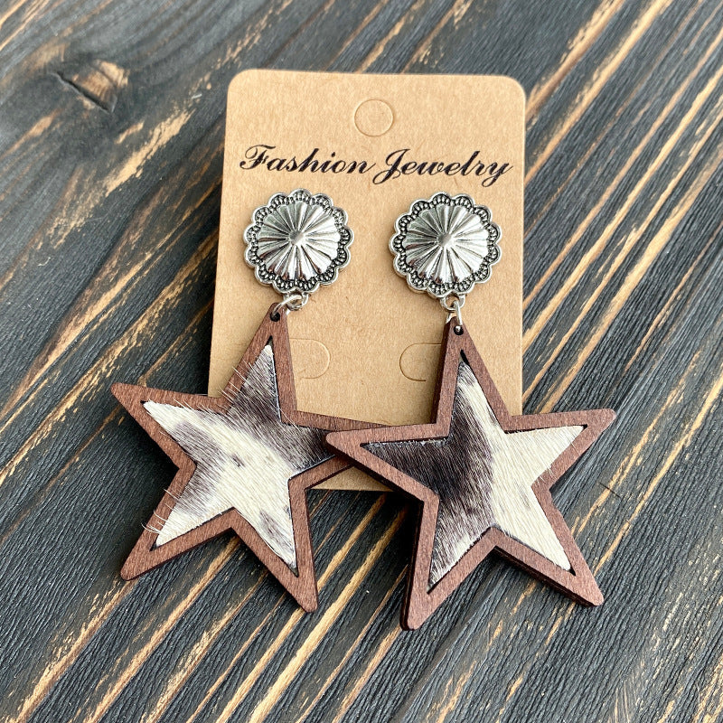 Western style Five-pointed Star Earrings