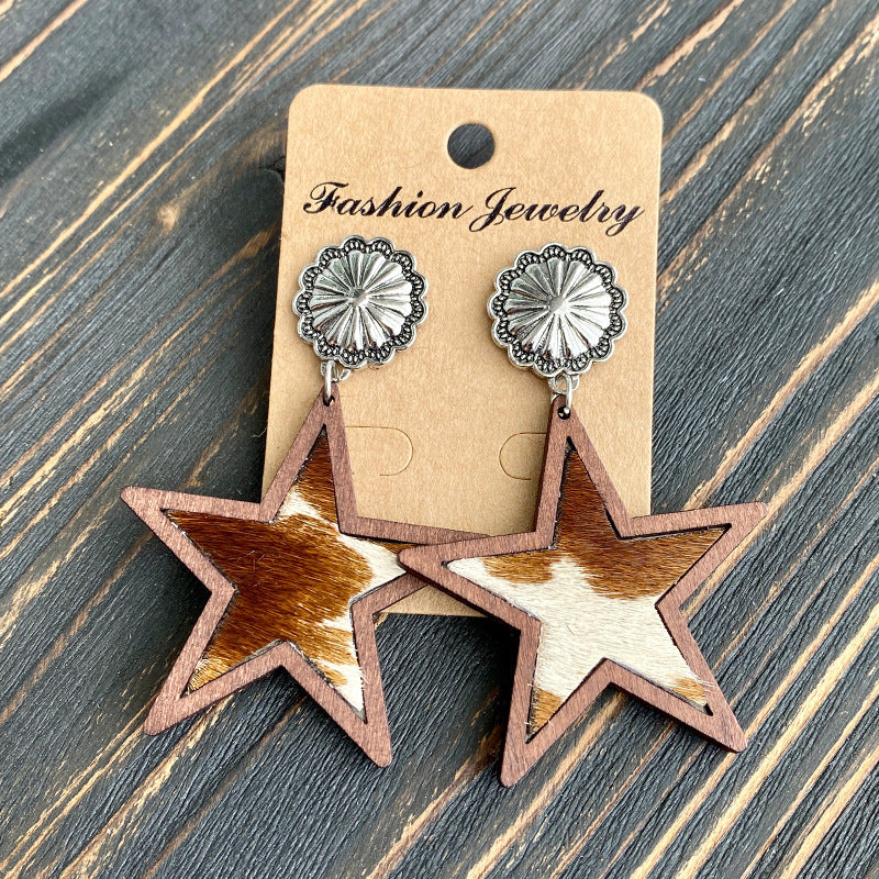 Western style Five-pointed Star Earrings