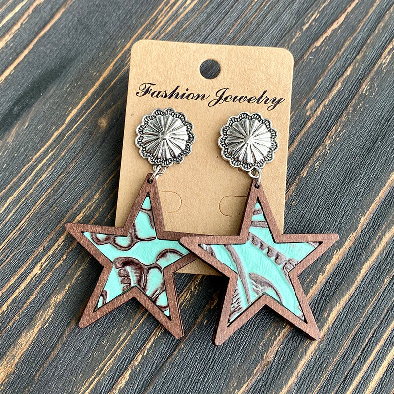 Western style Five-pointed Star Earrings
