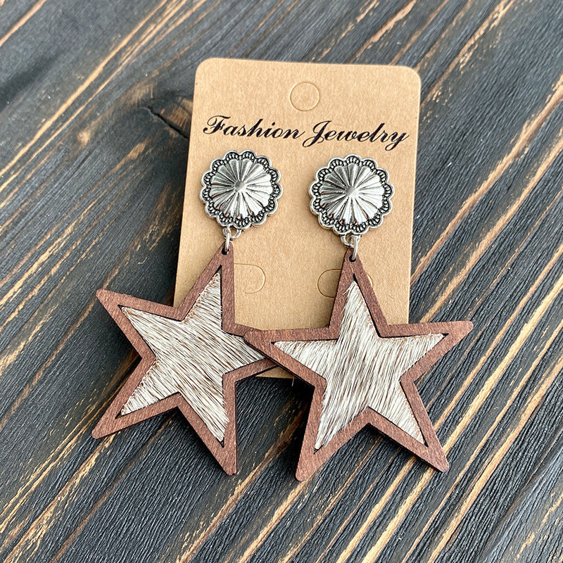 Western style Five-pointed Star Earrings