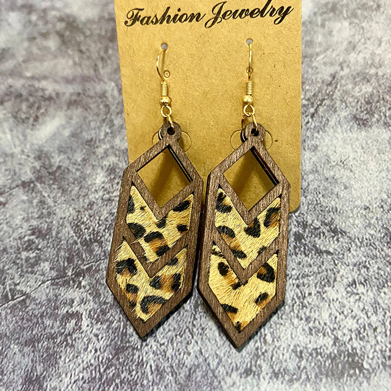 Western Style Hollow Leather Earrings