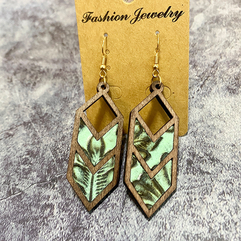Western Style Hollow Leather Earrings