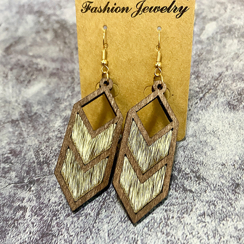 Western Style Hollow Leather Earrings