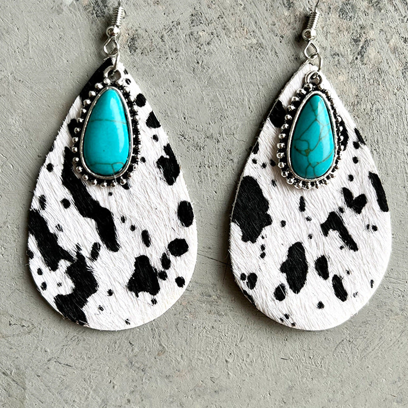 Western Animal Print Leather Earring