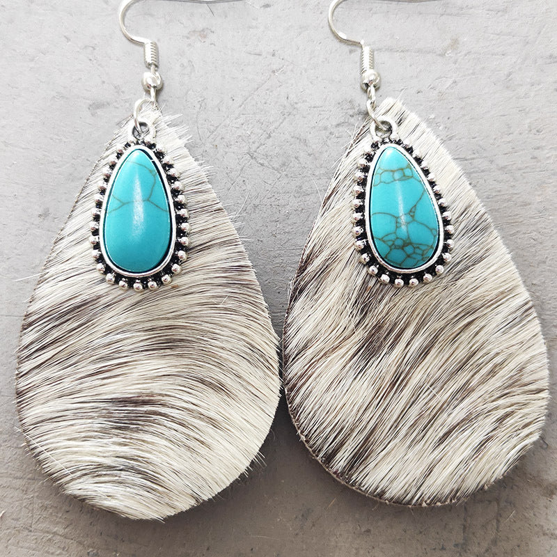 Western Animal Print Leather Earring