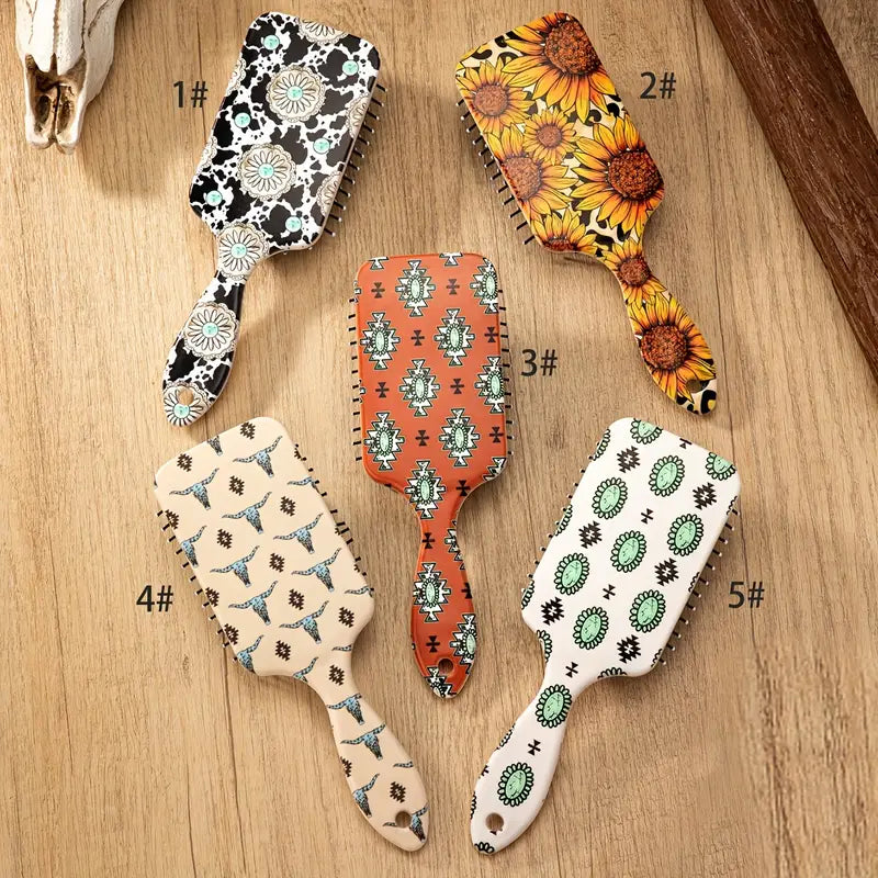 Western Cowboy Style Printed Air Bag brush