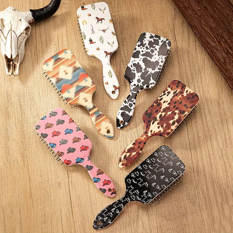 Western Cowboy Style Printed Air Bag brush