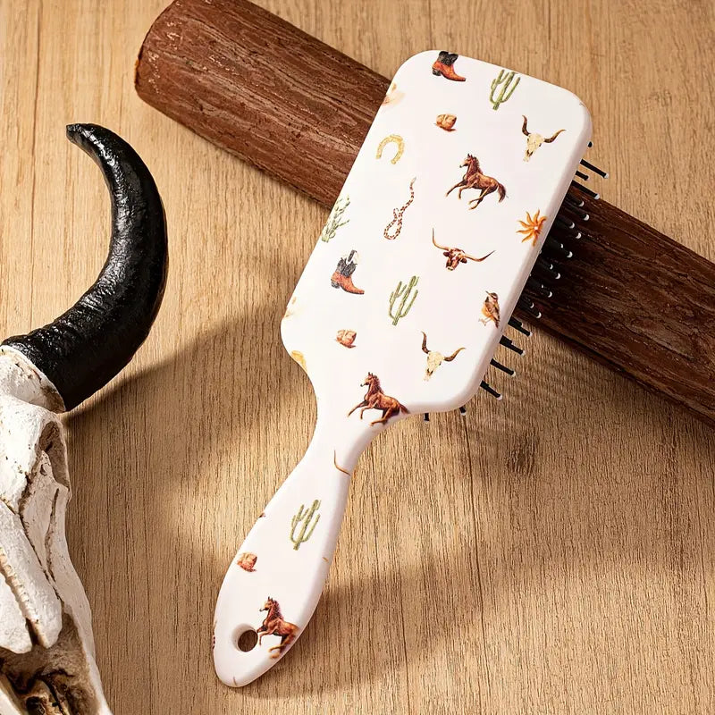 Western Cowboy Style Printed Air Bag brush