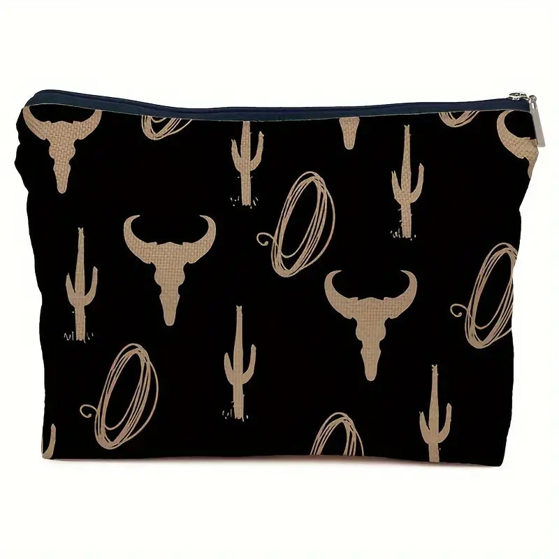 Western Cow Makeup Bags with Zipper
