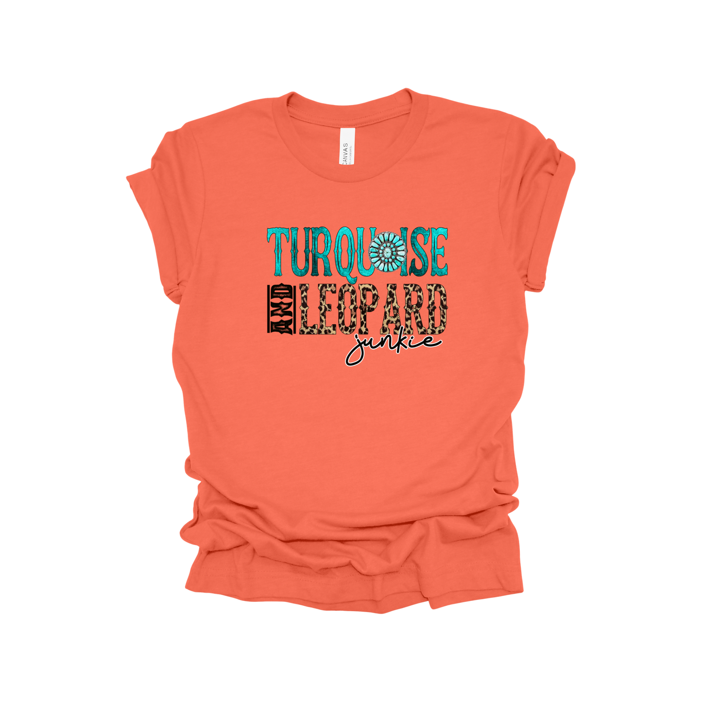 Turquoise & Leopard Junkie T-Shirt