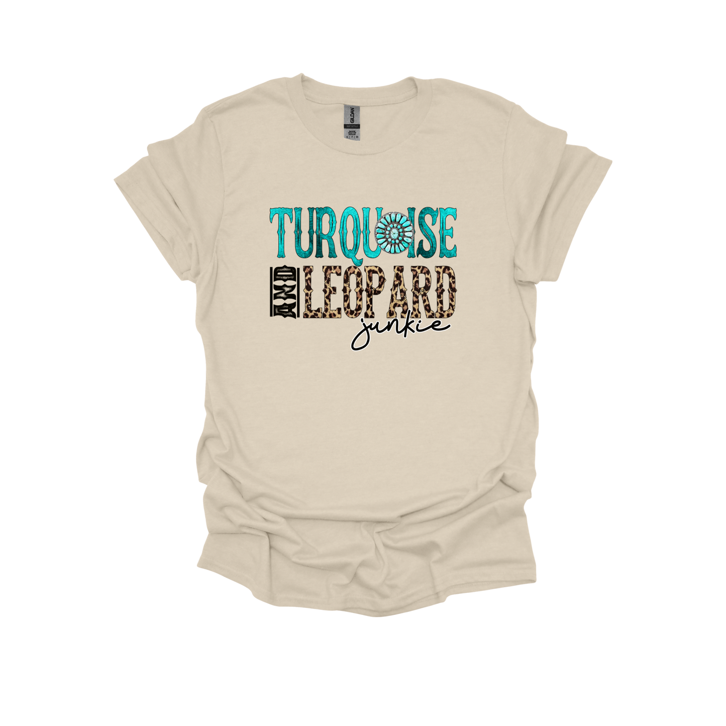 Turquoise & Leopard Junkie T-Shirt