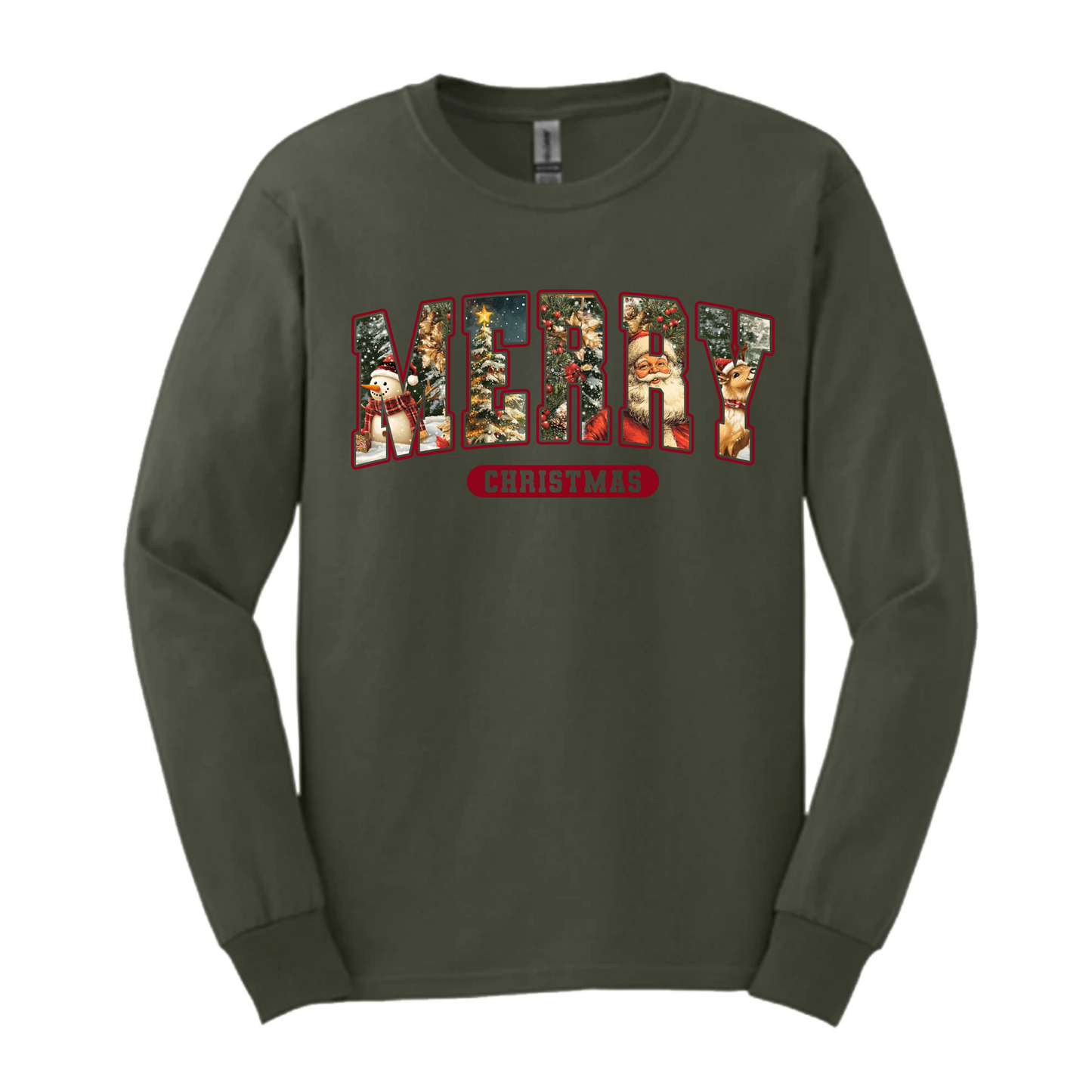 Vintage Snowman Merry Christmas Crewneck