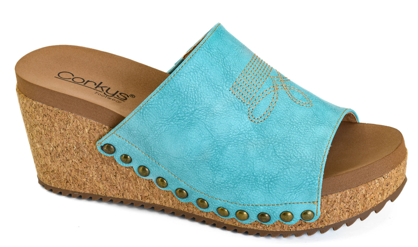 Saddle Up Teal Wedge
