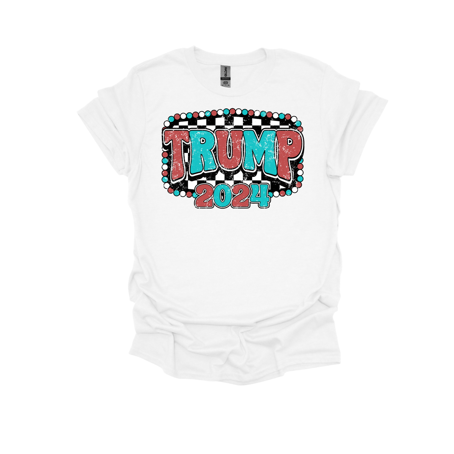 Turquoise & red Trump 2024 T-shirt
