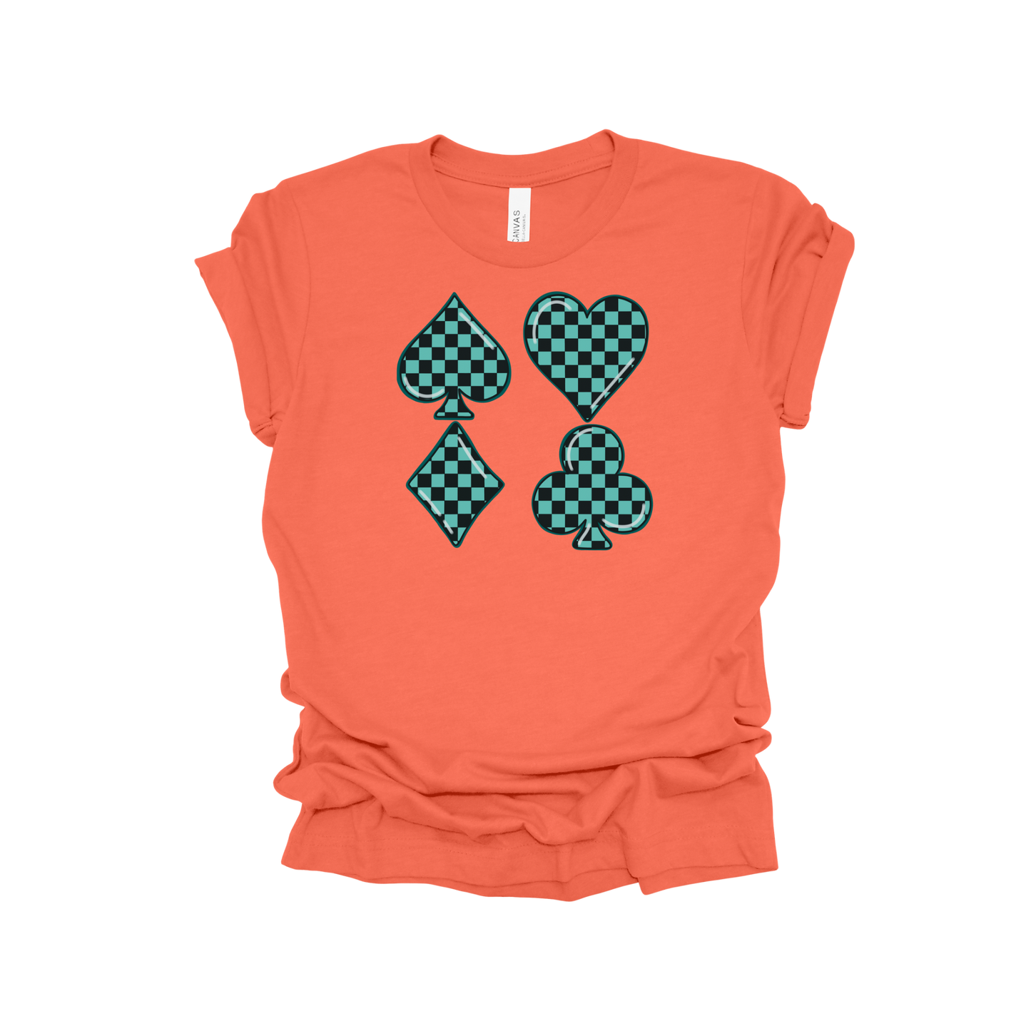 Spade, heart, diamond, clover print T-Shirt