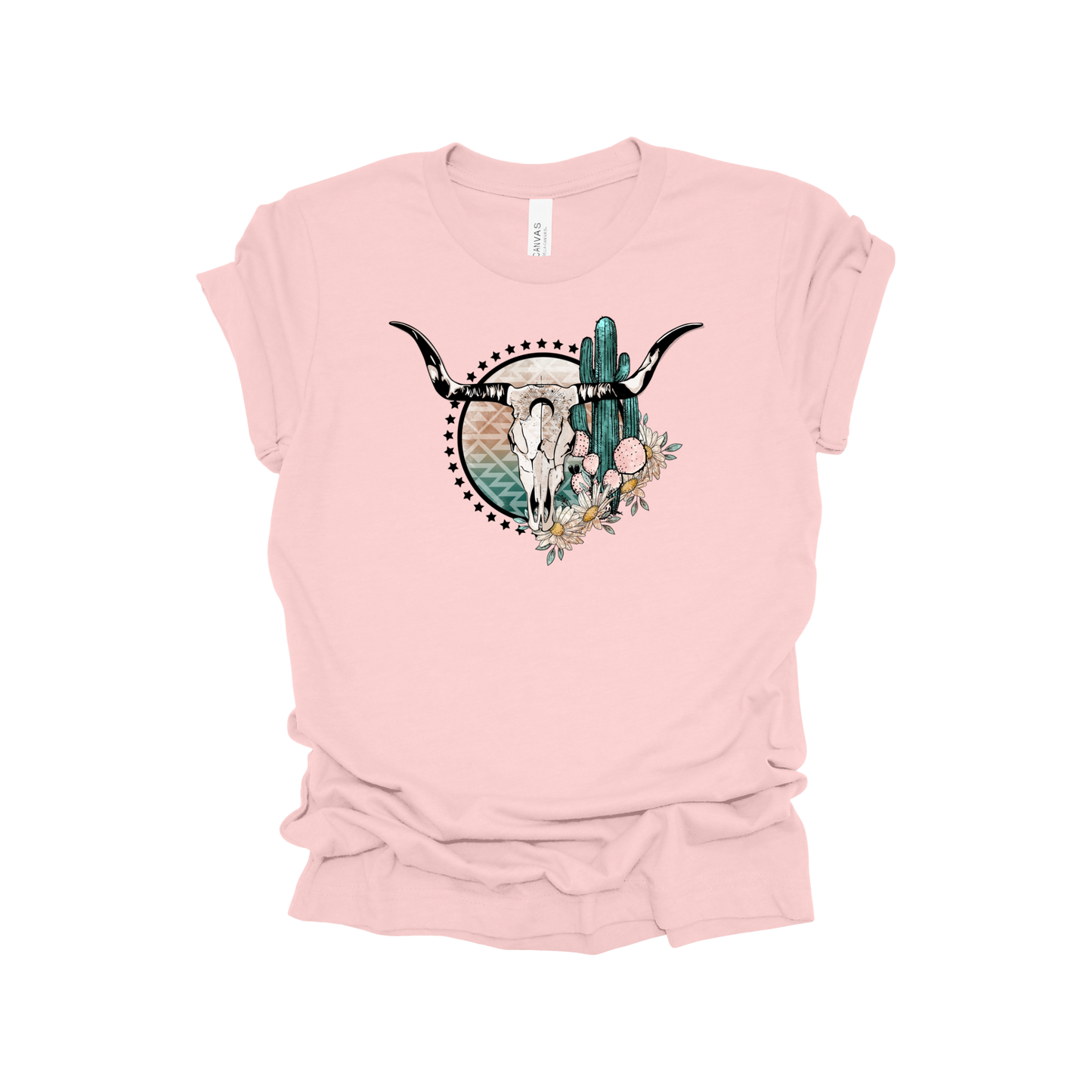 Bull skull western print Tshirt