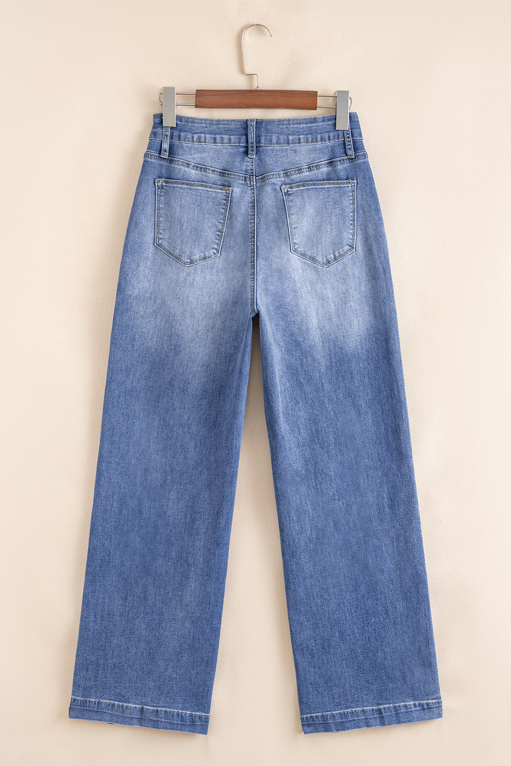Beau Blue Tailored Center Seam Detail High Rise Jeans