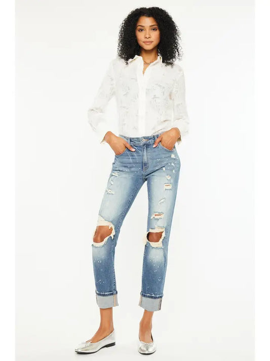 Kan Can Distressed Capri
