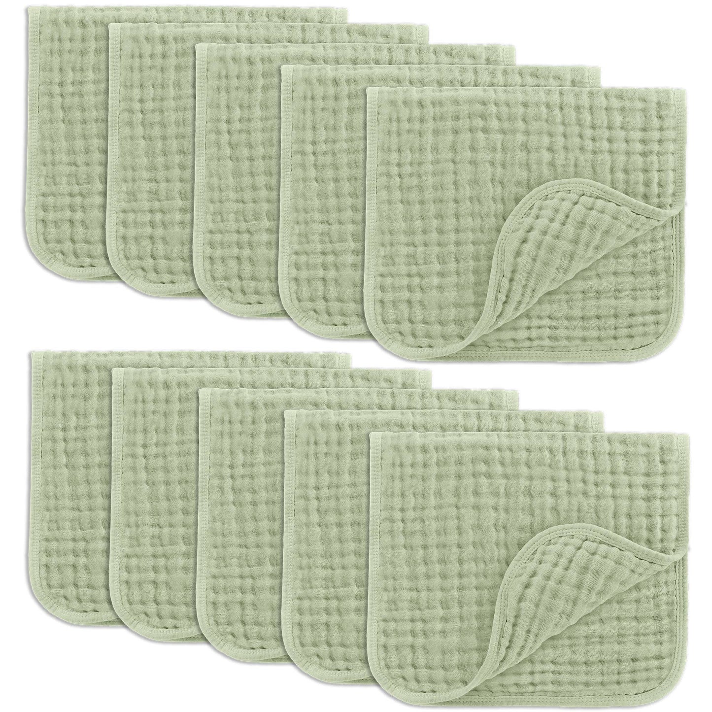 Baby Burp Cloths - 100% Muslin Cotton by Comfy Cubs: Mauve / 10-Pack 20”X10”