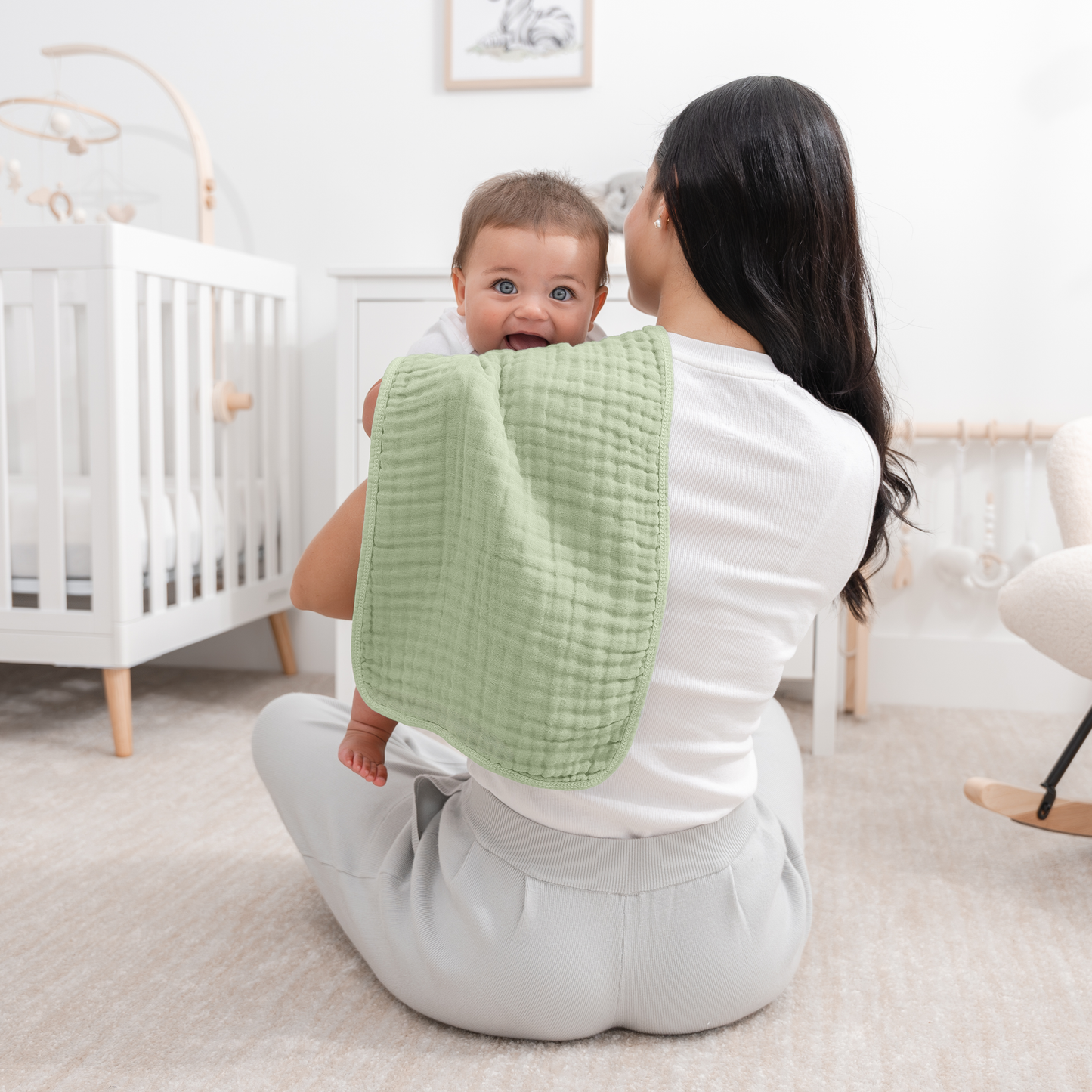 Baby Burp Cloths - 100% Muslin Cotton by Comfy Cubs: Mauve / 10-Pack 20”X10”