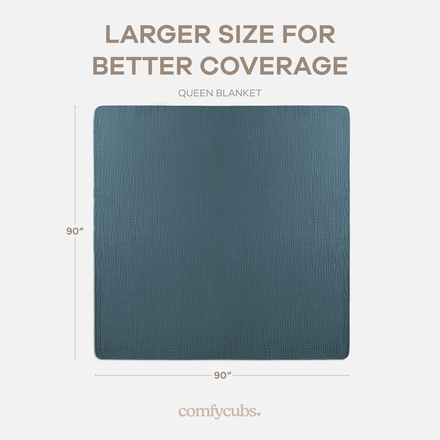 Muslin Blanket for Adults, 6-Layer Bedding by Comfy Cubs: Pacific Blue / Throw: 50" x 60"