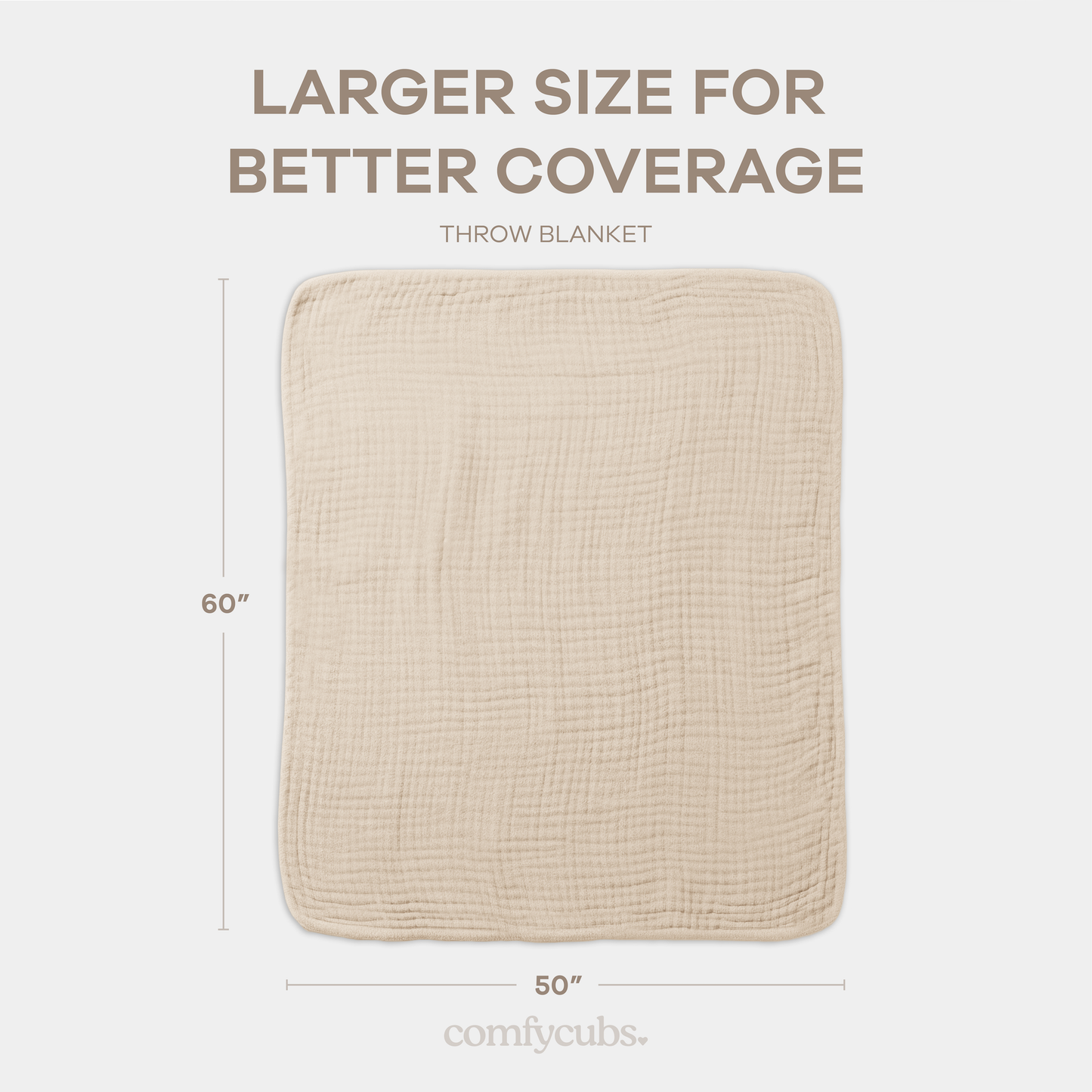 Muslin Baby Blanket, 40" x 40" Swaddle Blanket by Comfy Cubs: Fern